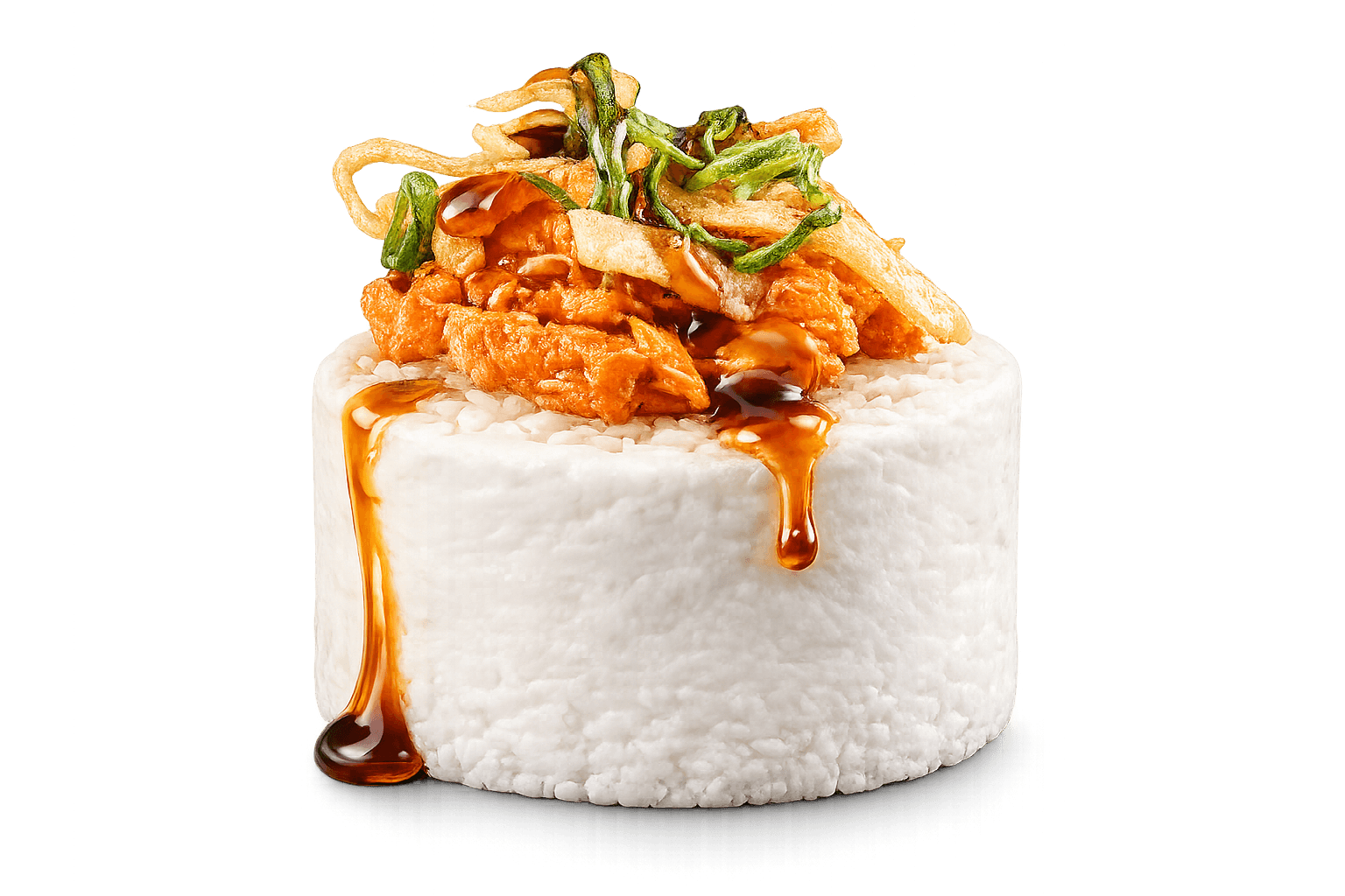 Torre de arroz Okuma con salmón picante
